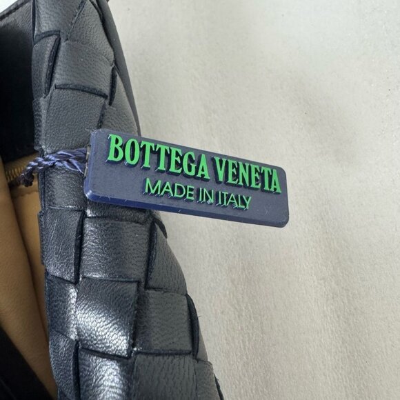 Authentic Bottega Veneta Intrecciato Nappa Shoulder Bag Purse Navy Black Leather - Picture 4 of 9